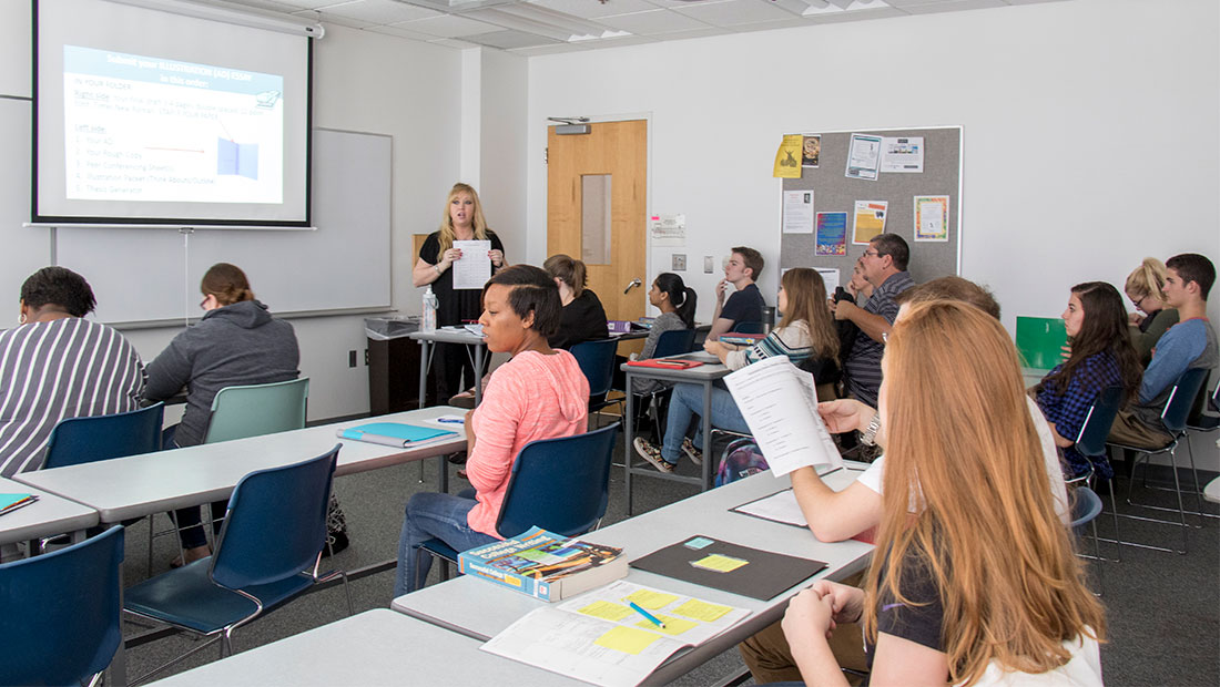 Students in a classroom