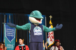 Wor-Wic's new mascot, Fin